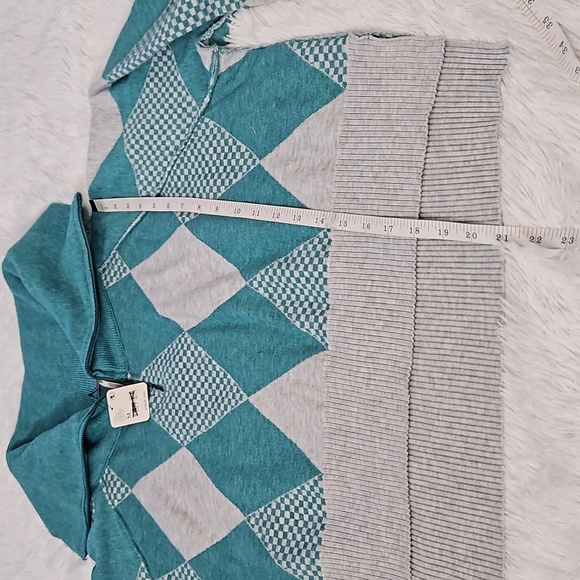 FREE PEOPLE | Lucy Half Zip Pullover Maui Grey Combo - Picture 6 of 14